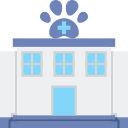 Image: Flaticon Vet building with pet paw on the front