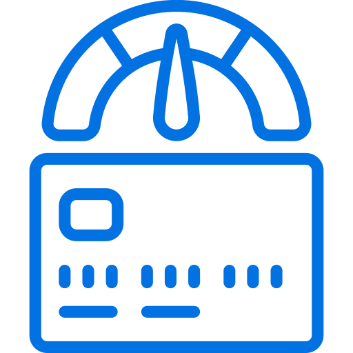 Credit card in front of gauge
