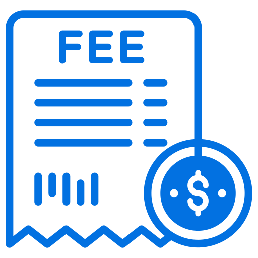 A receipt with a dollar symbol and the word fee