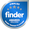 Image: Supplied Finder Share Trading Satisfaction Finalist 2022 badge