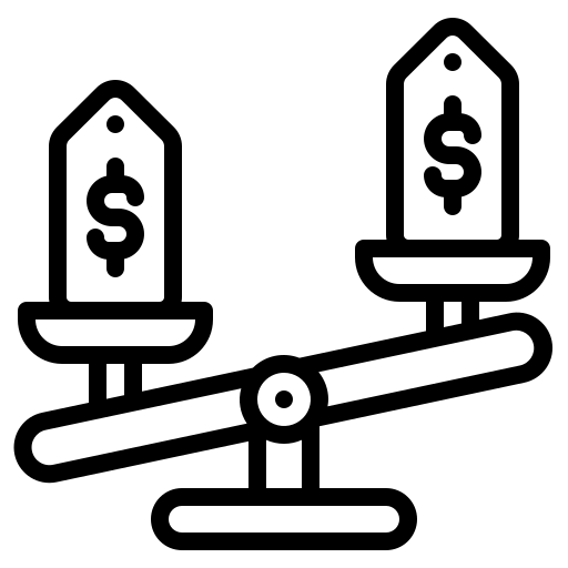 Icon to represent comparison of share trading